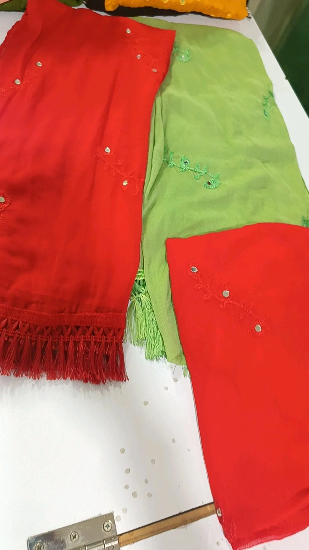 Mirror Work Chiffon Dupatta Collection(single piece) 2.5 meters thumbnail 1