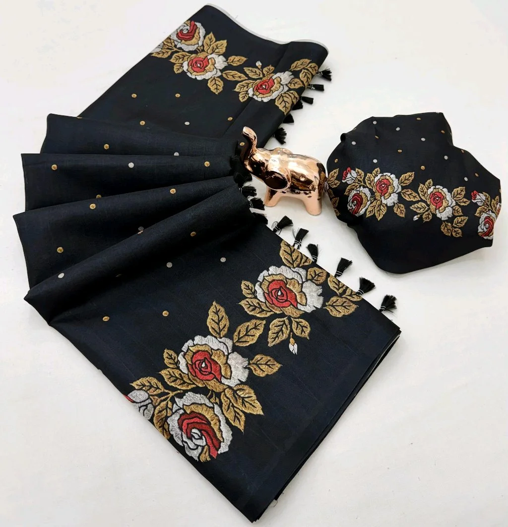 Premium kota with floral embroidery 2