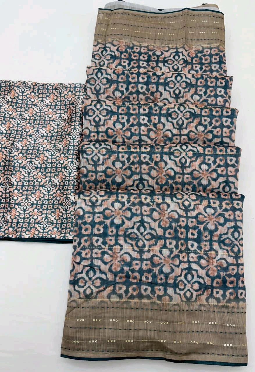 Soft Cotton Linen Sarees 5