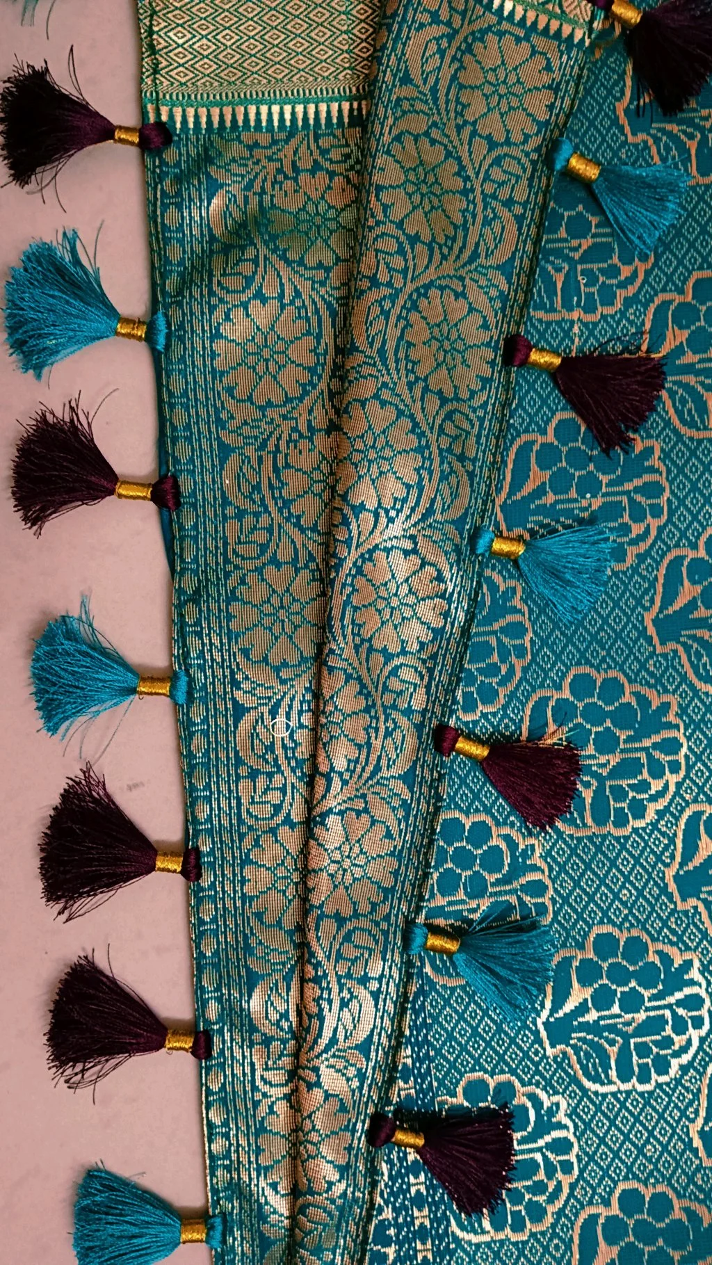 Handmade Silk Thread Tassels with Gold Wrap thumbnail 3