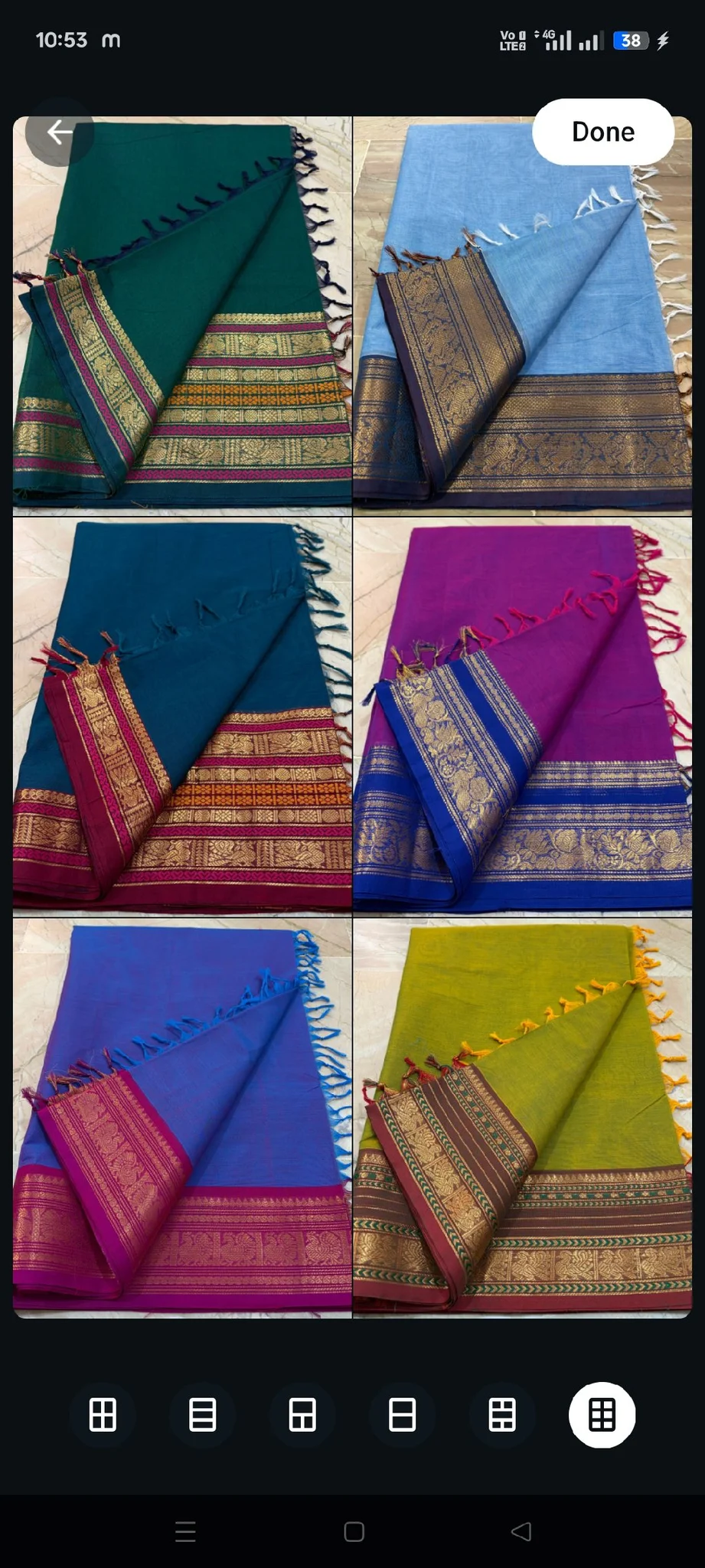 Handloom Cotton Saree with Zari Border thumbnail 2