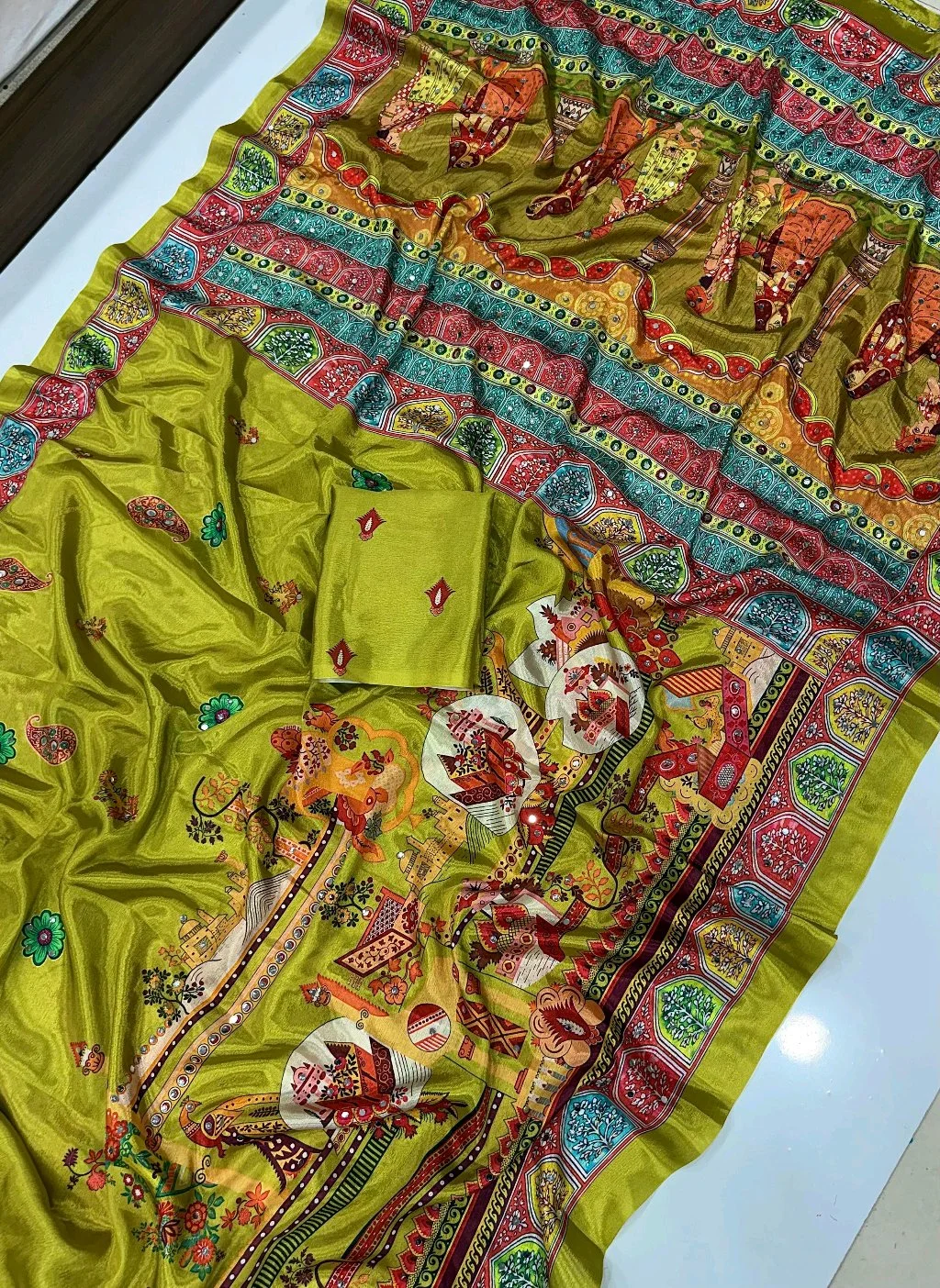 Heavy Chinon Saree 9