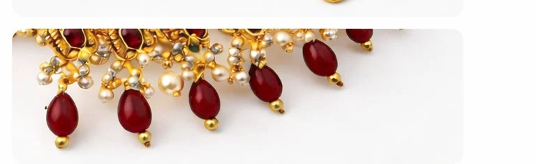 Gold Toned Temple Necklace with Lakshmi Deity and Pearl Drops thumbnail 3