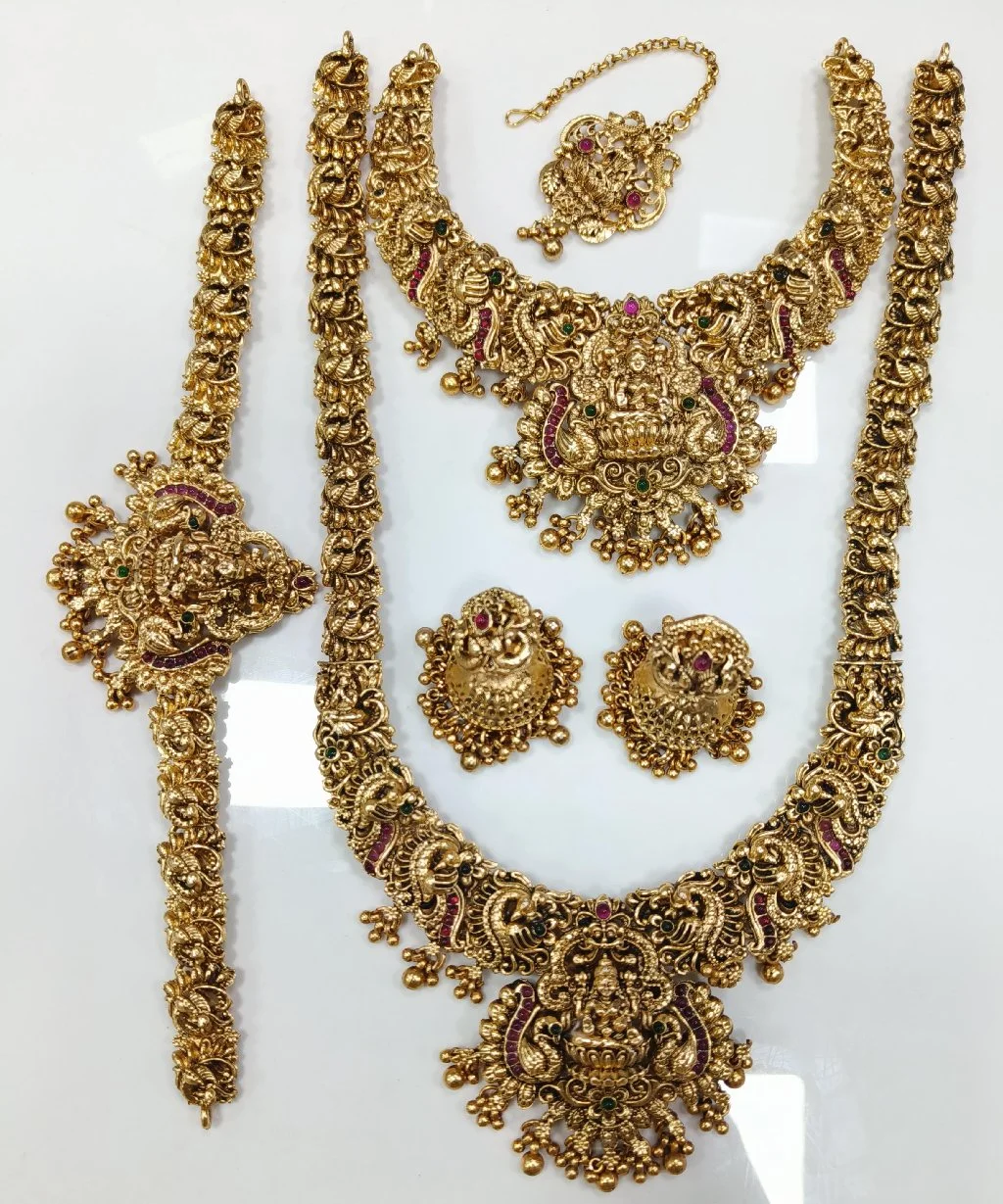 Gold Plated Temple Jewellery Full Bridal Set
