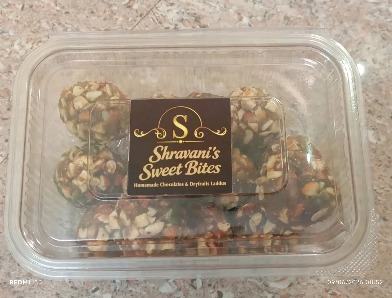 Shravanis Sweet Bites Mixed Dry Fruit Laddu Box 250g