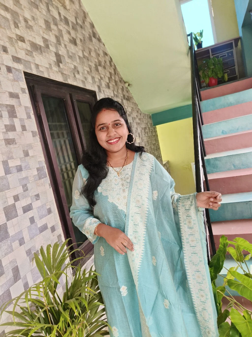 Pink Embroidered Kurta Set with Dupatta 4