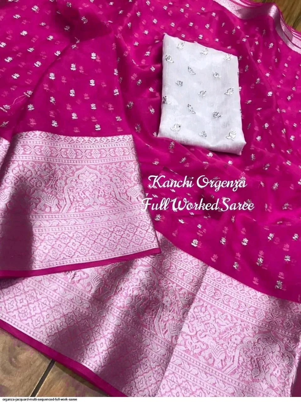 Kanchi Organza Full Worked Saree thumbnail 1