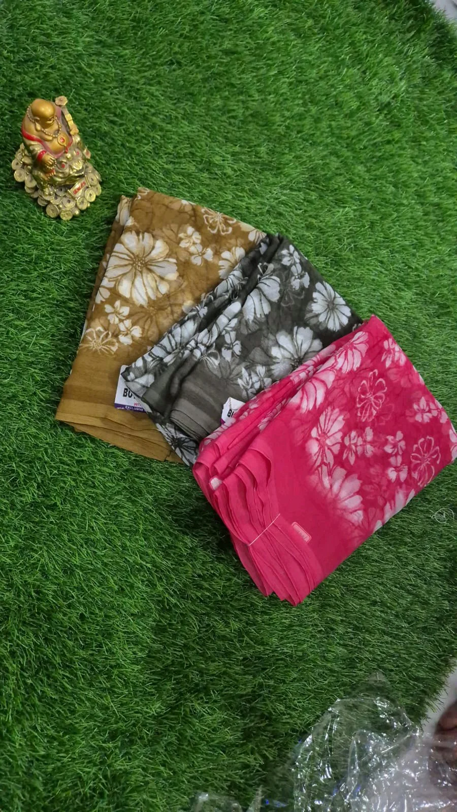 Hibiscus Floral Print Georgette Sarees Combo Set of 3