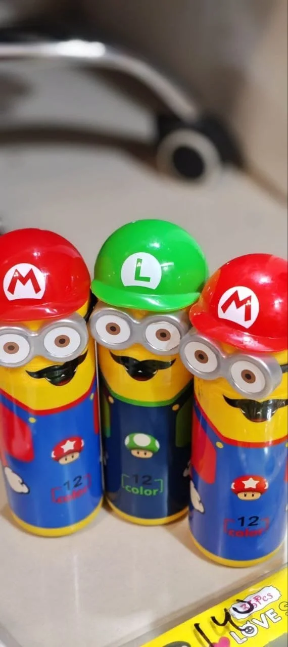 Minion Mario Luigi Themed 12 Color Stationery Set