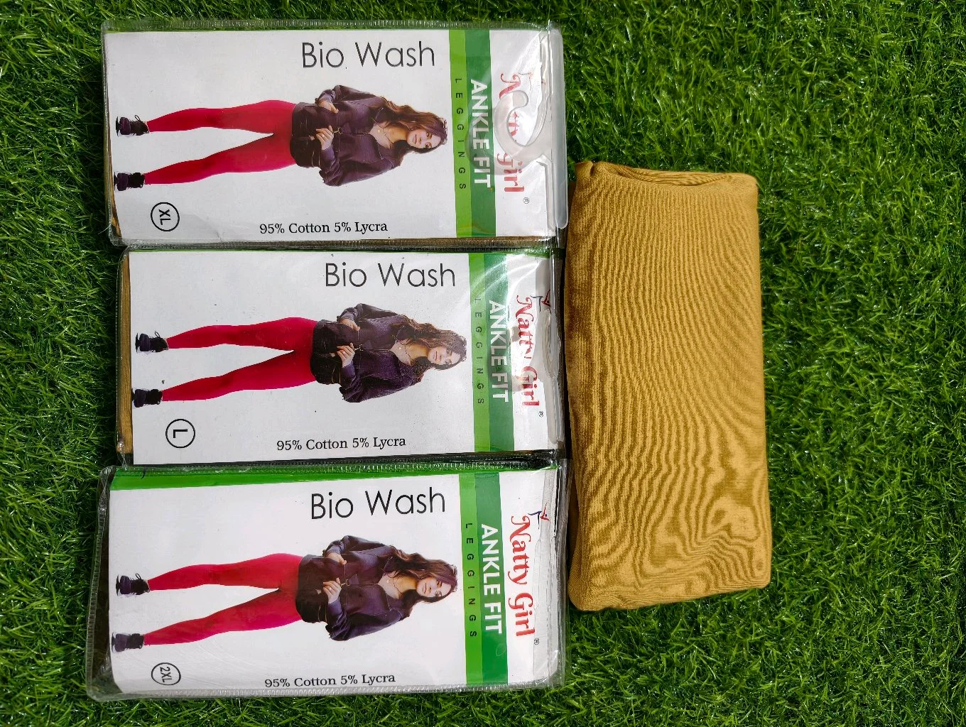 Natty Girl Ankle Fit Bio Wash Leggings Golden Beige 1