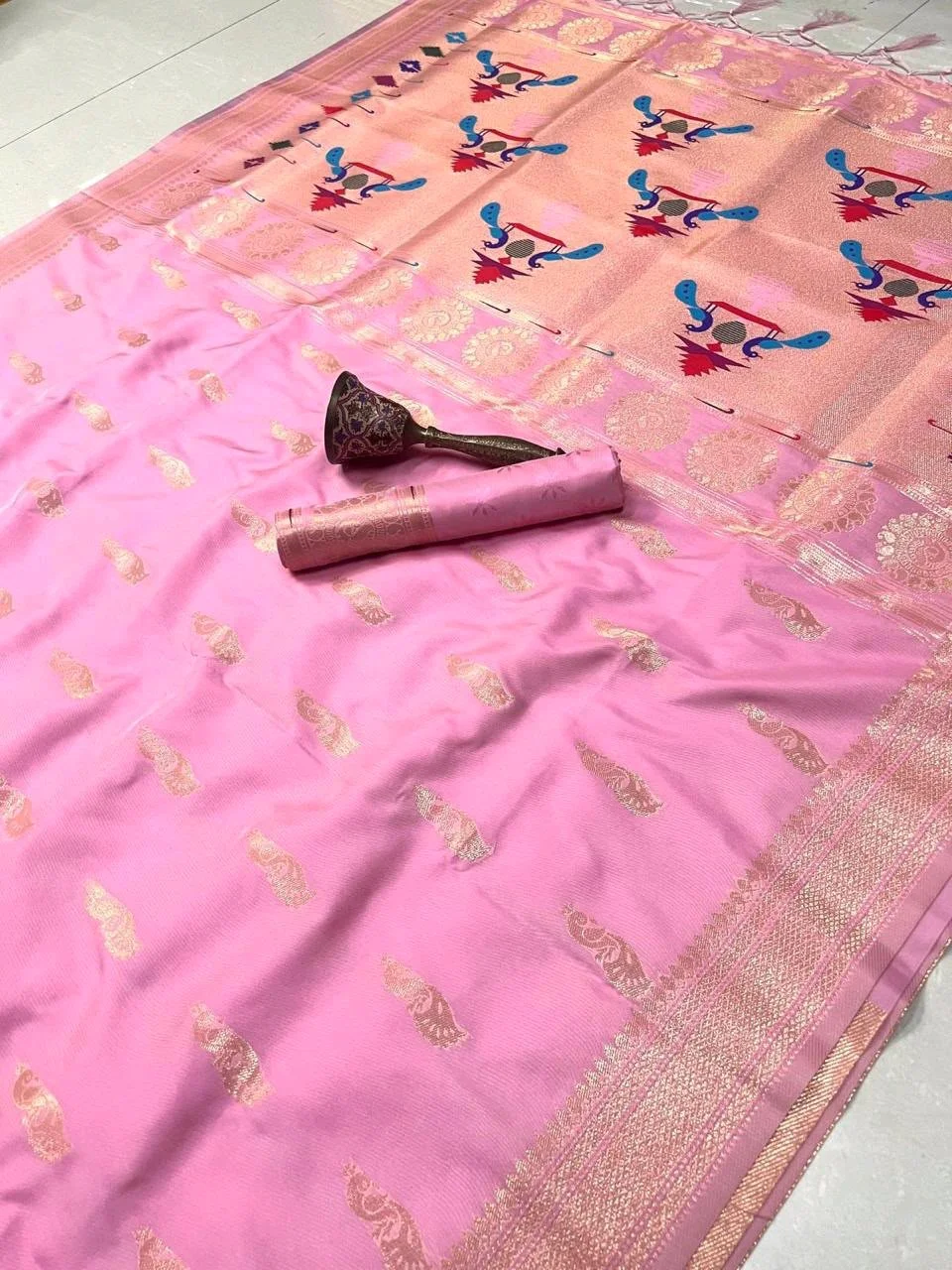 Paithani Silk Saree with Bird Motifs 9