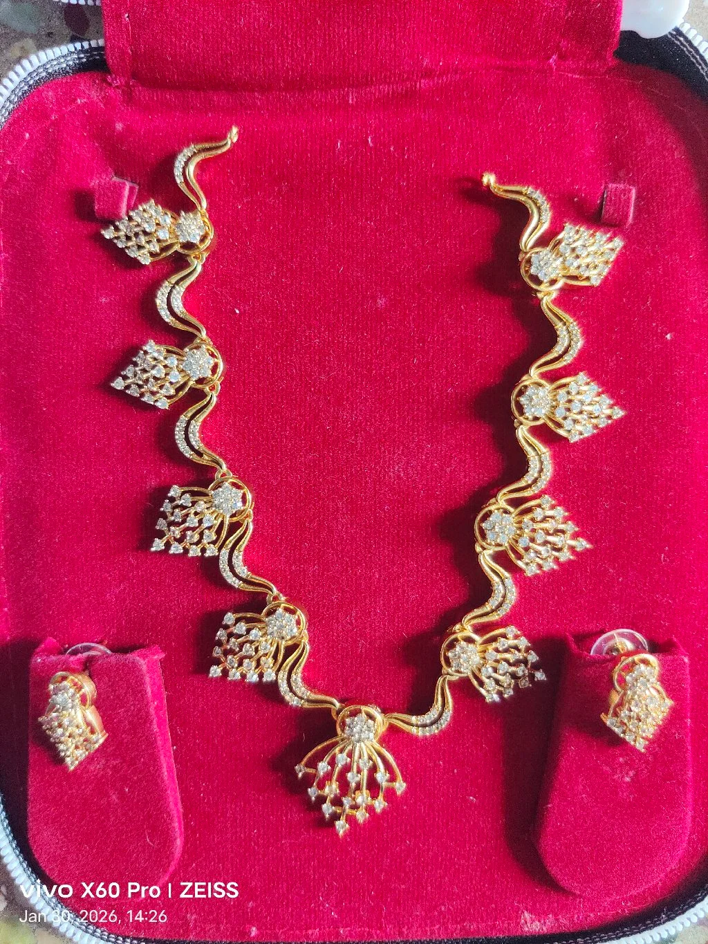 Gold Plated American Diamond Necklace Set