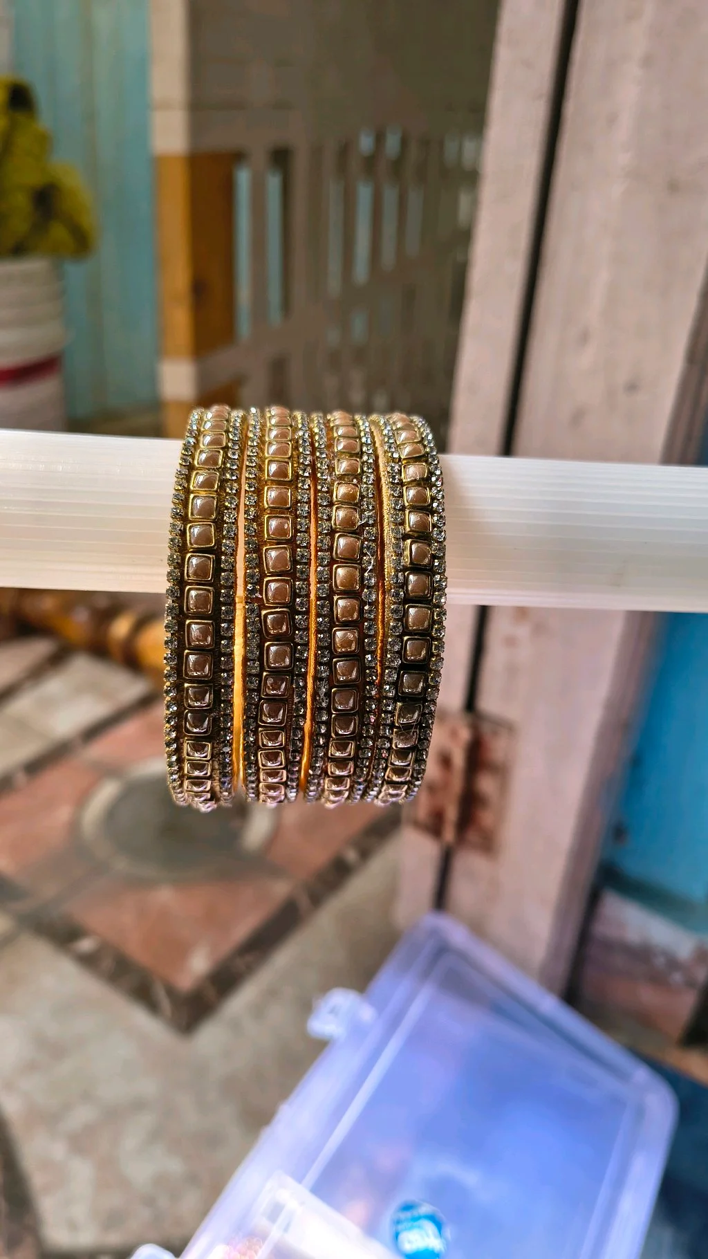 Golden Kundan Style Bangle Set 2