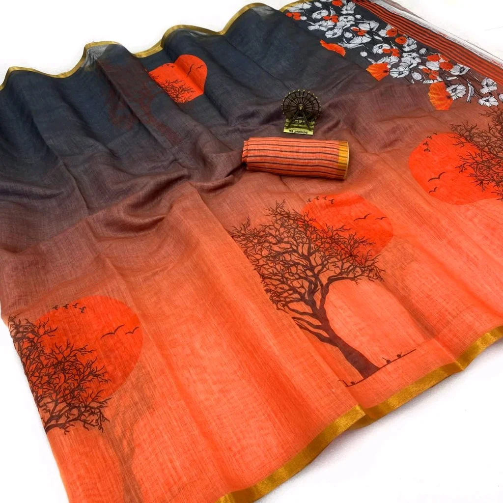 Sift Lenin Cotton Blend Saree thumbnail 3