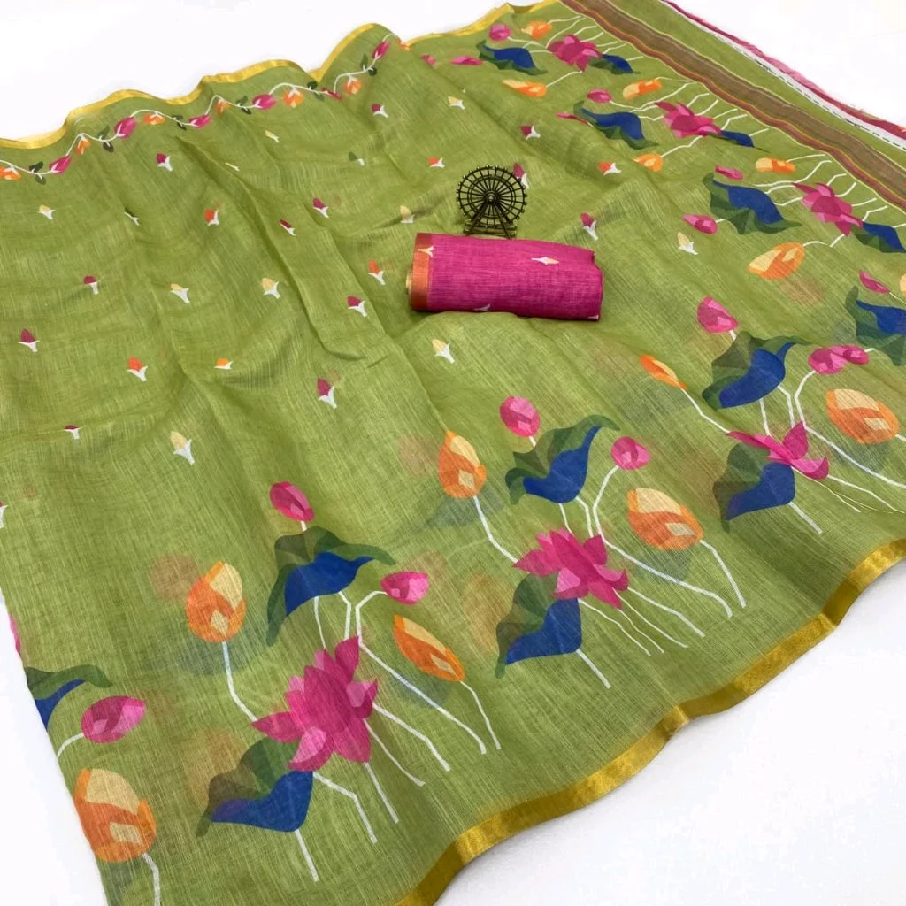 Sift Lenin Cotton Blend Saree thumbnail 2