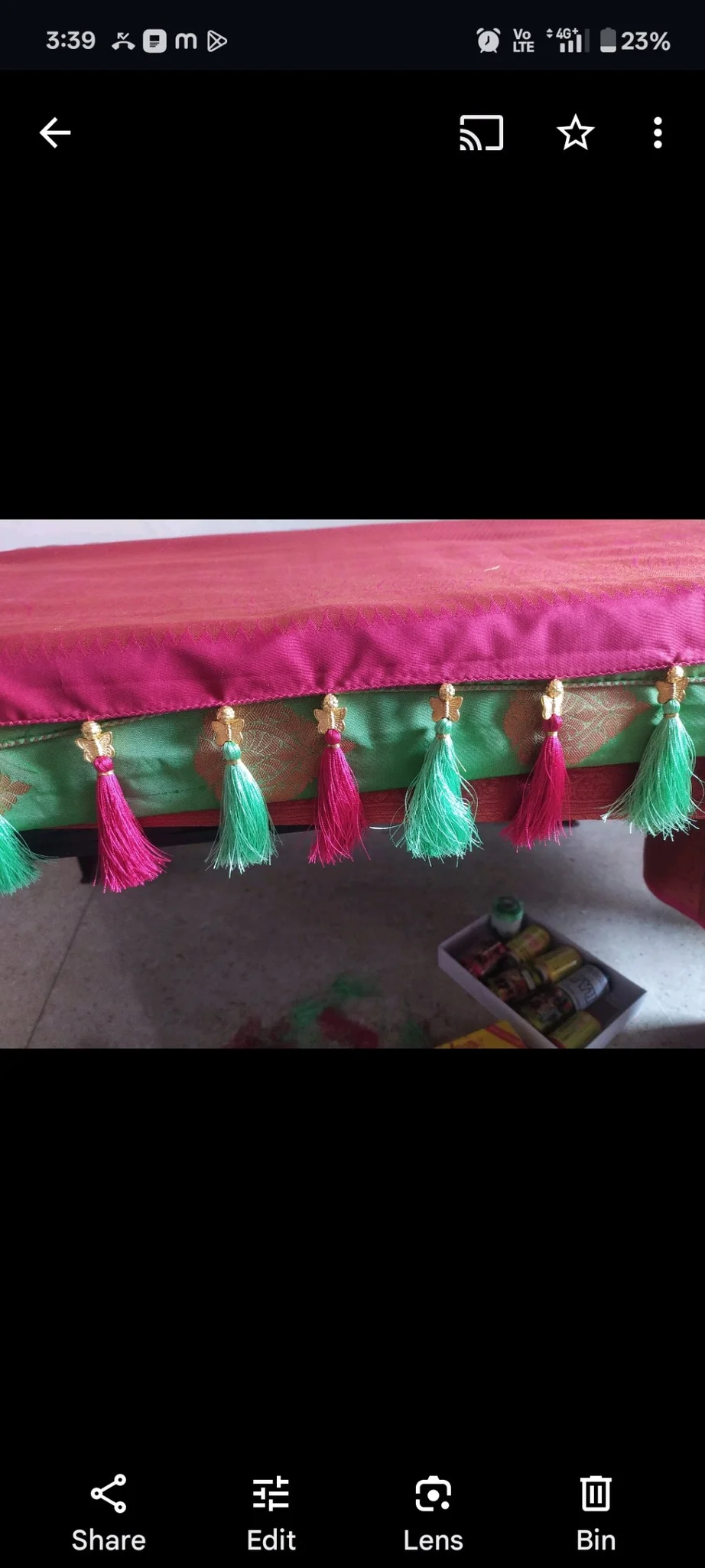 Saree Pallu Tassels with Gold Butterfly Embellishments