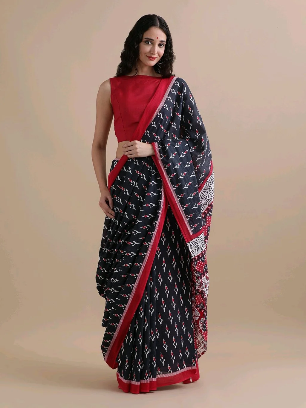 New updateBagru Block Print Cotton mulmul Sarees With Running Blouse Fabric:- Pure Mulmul (9280)Saree:-5.5m+ Blouse:- 1mPrice:- 700 thumbnail 5