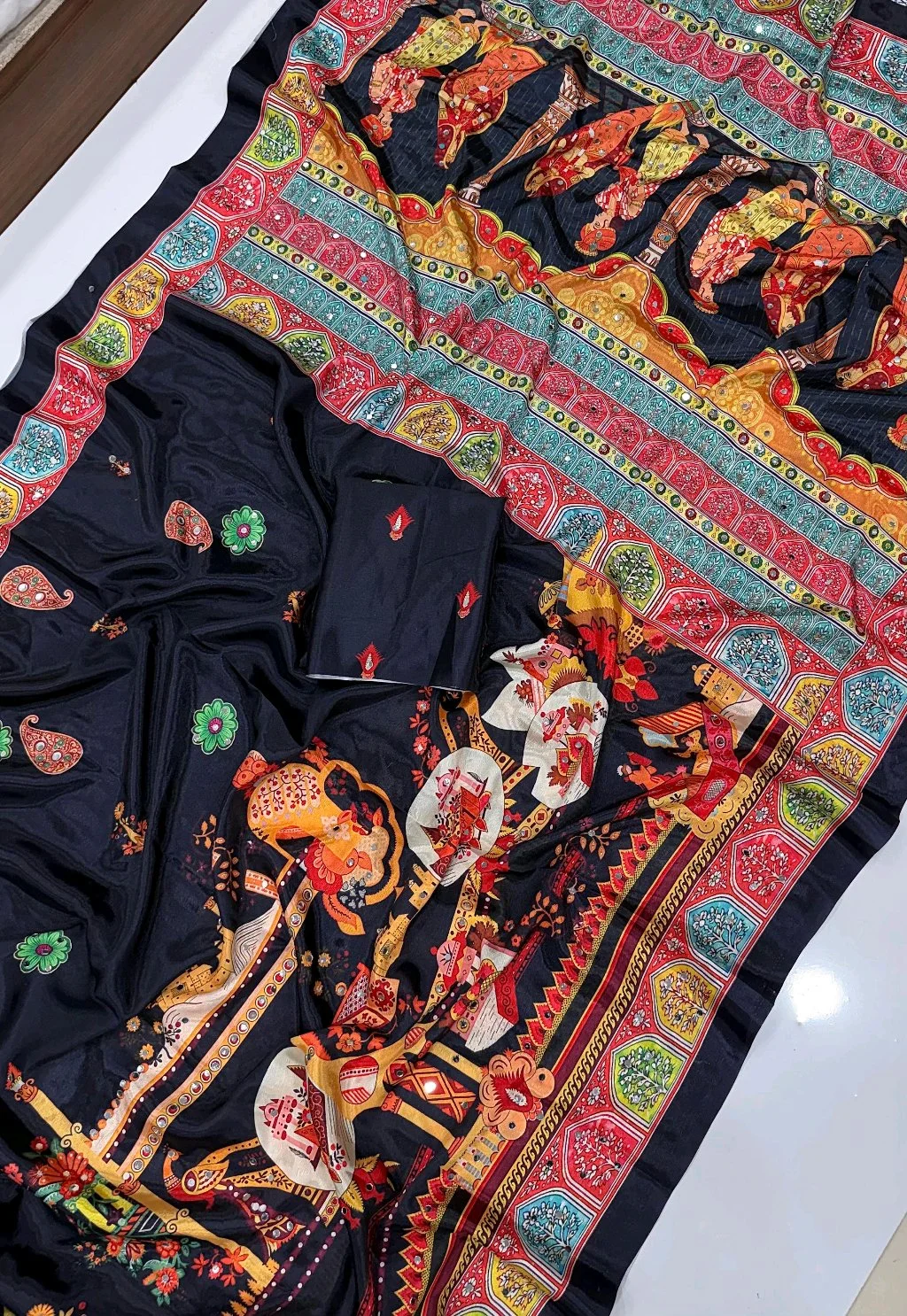 Heavy Chinon Saree 8