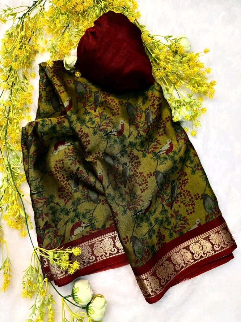 Soft Black Dola Silk Saree with Maroon Zari Border 2