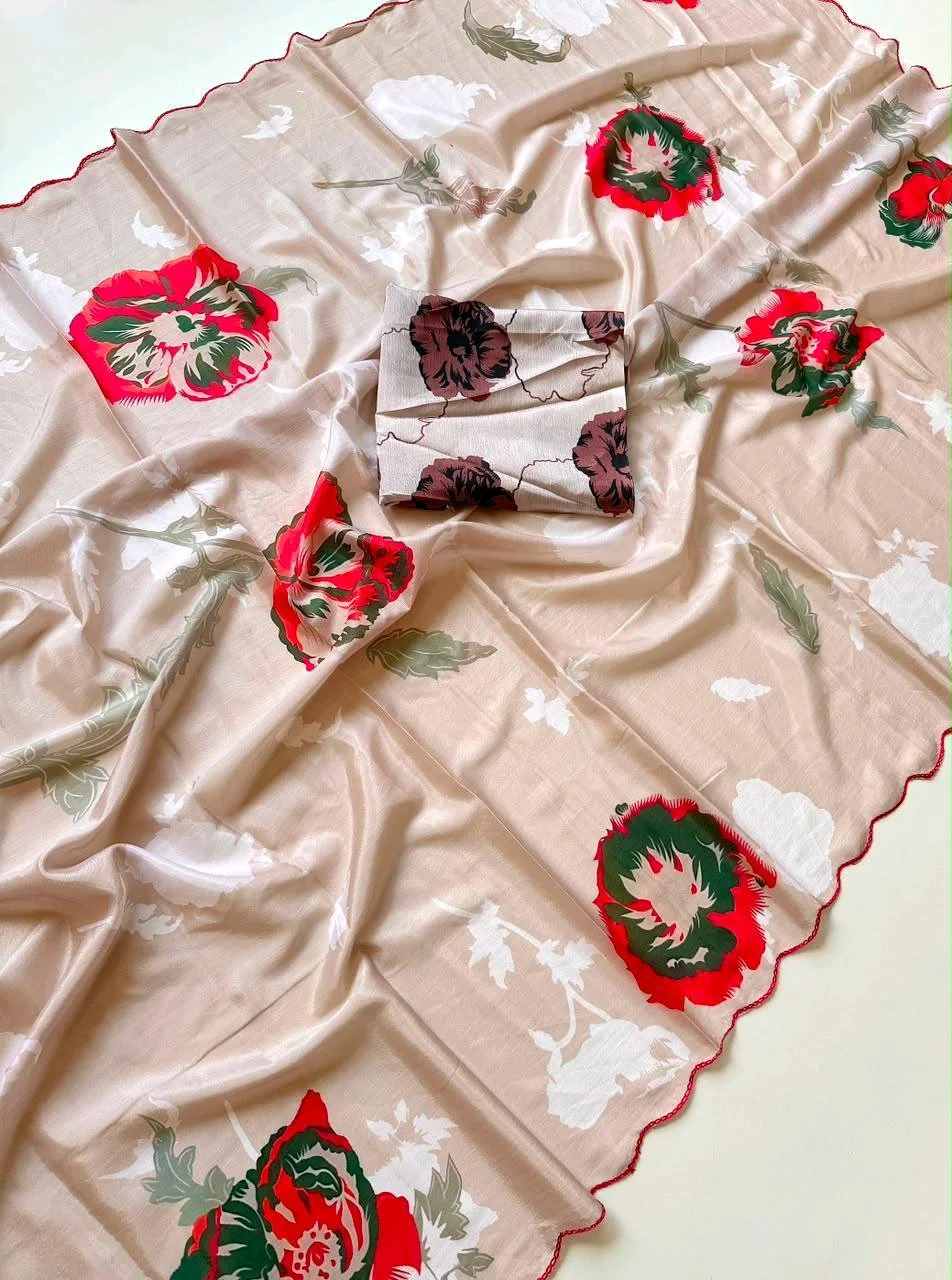 Soft Shinon Fabric Saree 5