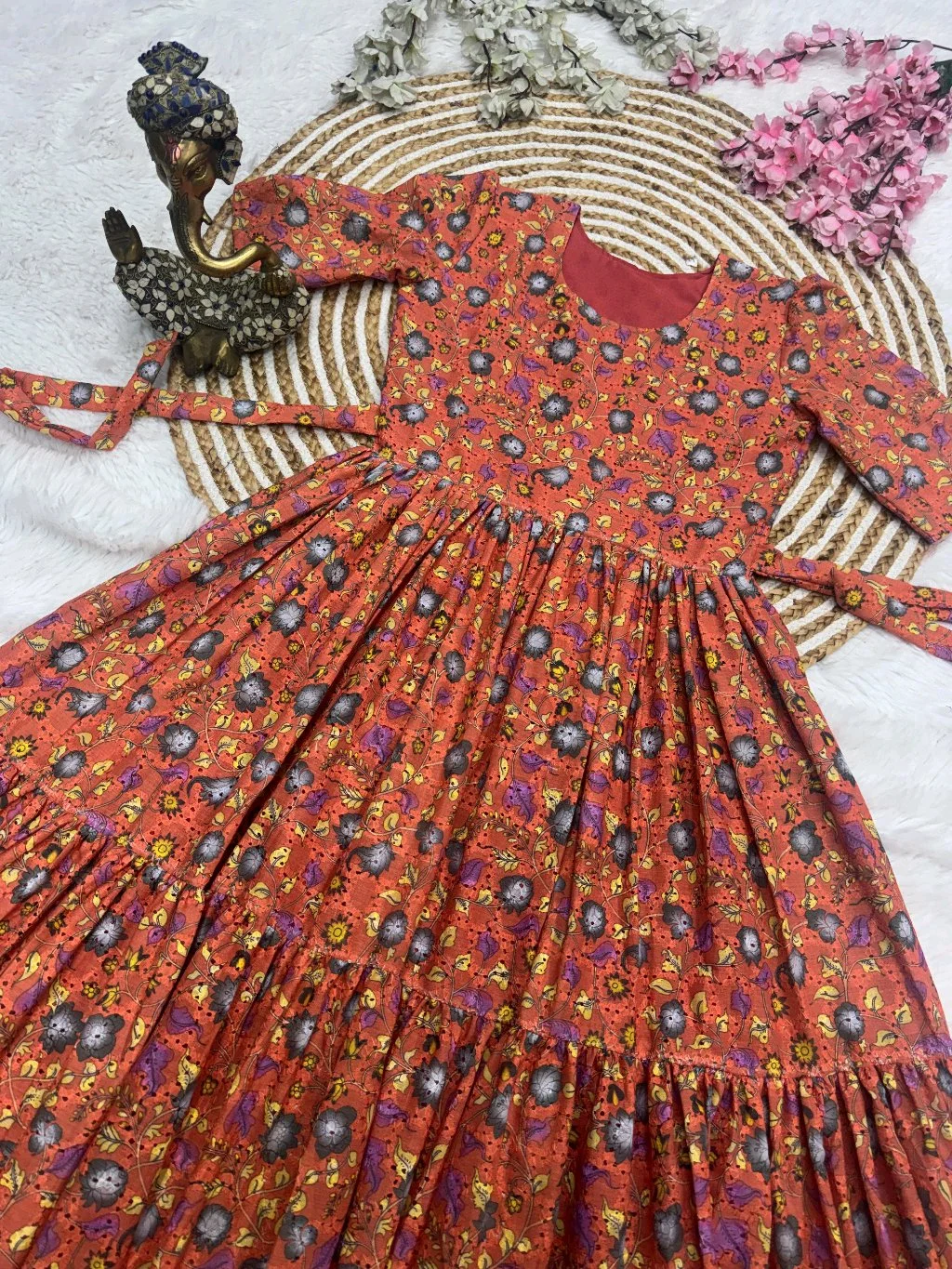 Floral Tiered Maxi Dress with Puff Sleeves 7