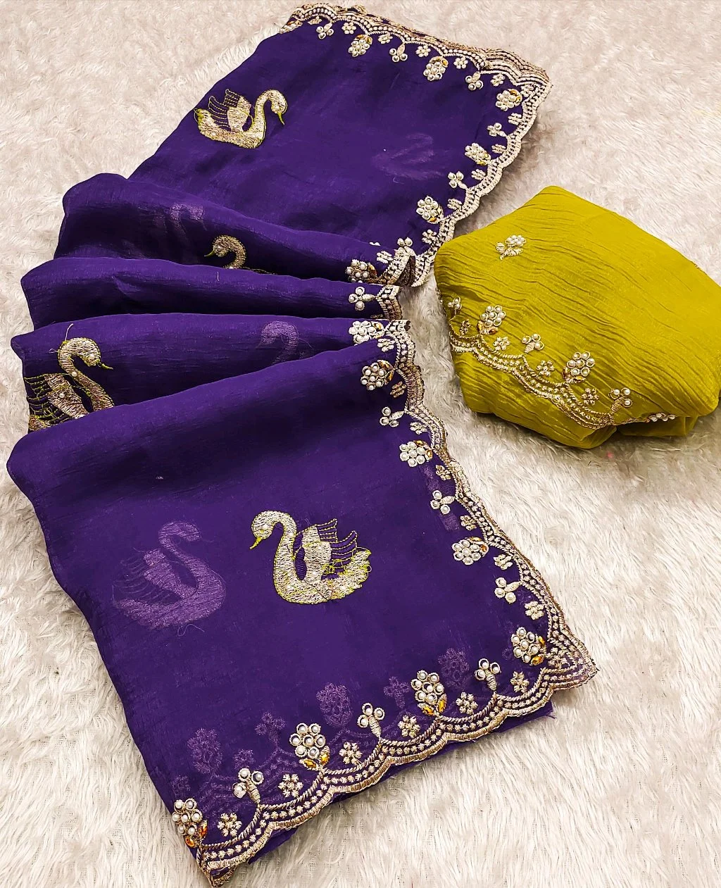CRUNCHY CIFFON SAREES thumbnail 3