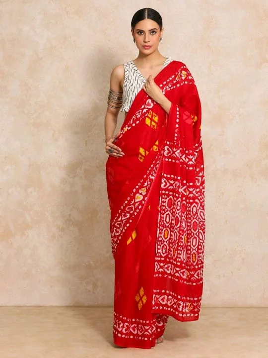 New updateBagru Block Print Cotton mulmul Sarees With Running Blouse Fabric:- Pure Mulmul (9280)Saree:-5.5m+ Blouse:- 1mPrice:- 700 thumbnail 4