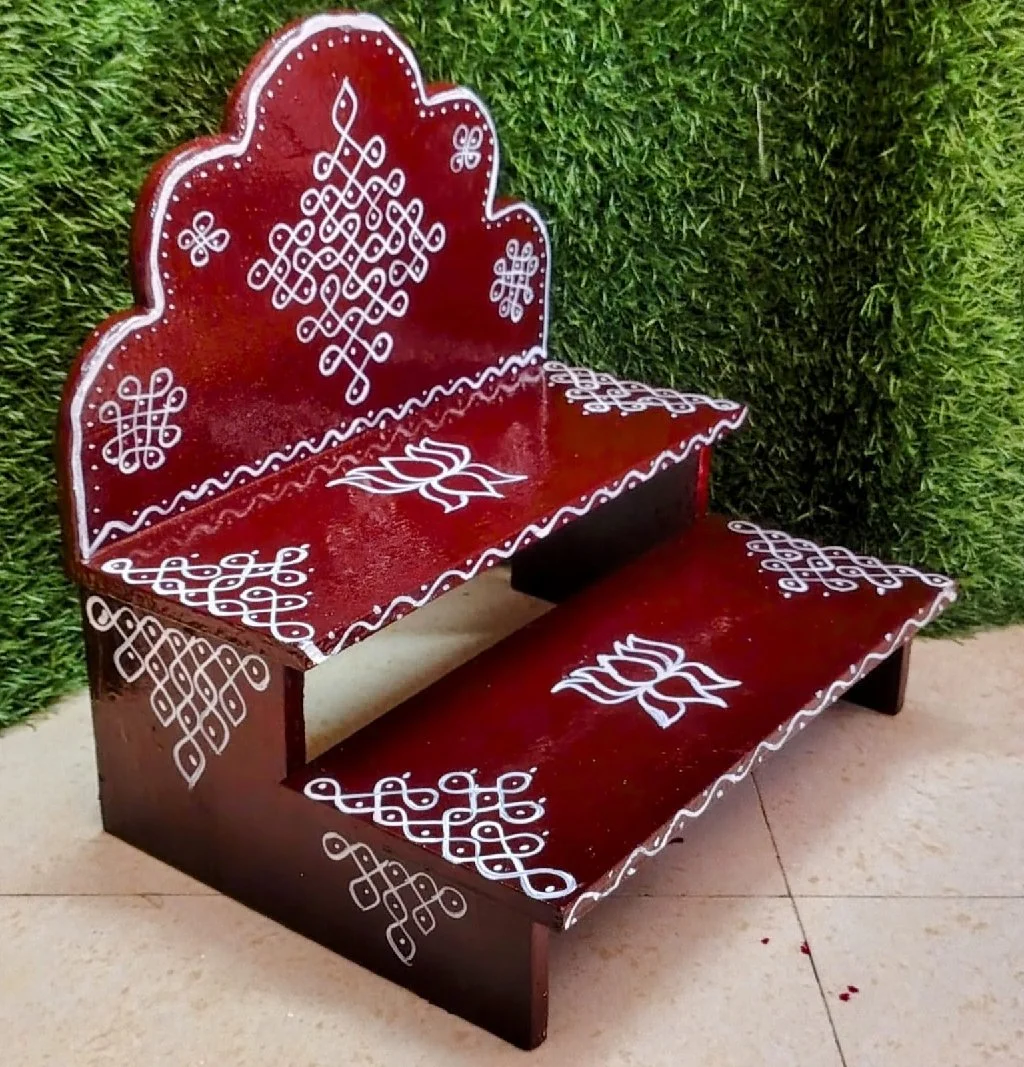 Hand Painted Kolam Decorative Display Stand