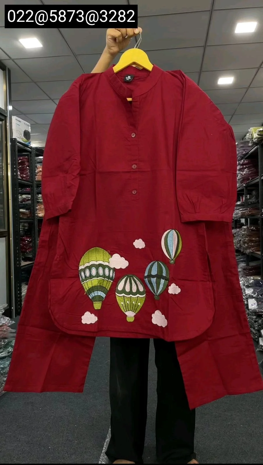 Hot Air Balloon Embroidered Kurta Palazzo Set 7
