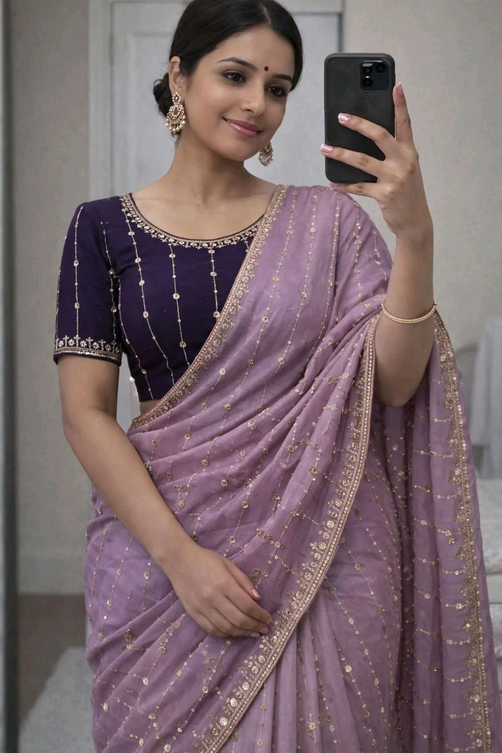 Georgette Work Saress thumbnail 2