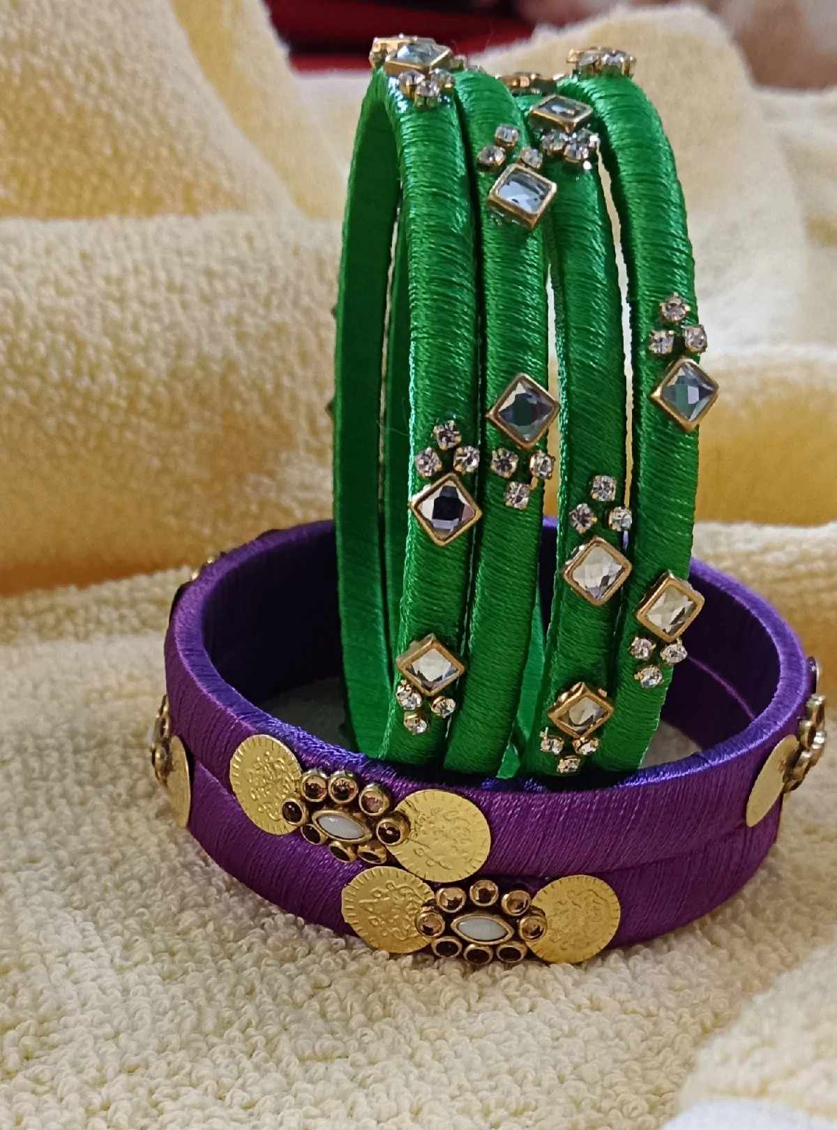 Royal Kasu-Work Silk Thread Bangles thumbnail 5