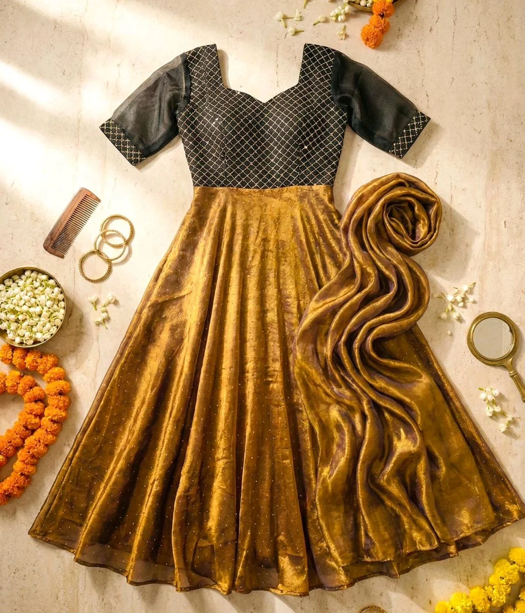 Space Silk Anarkali Dress 5