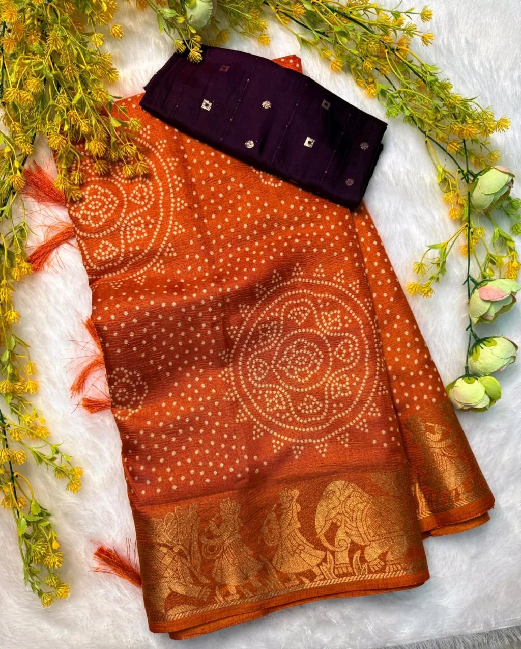 NEW DOLA CREPE CRUSHED SAREE 4