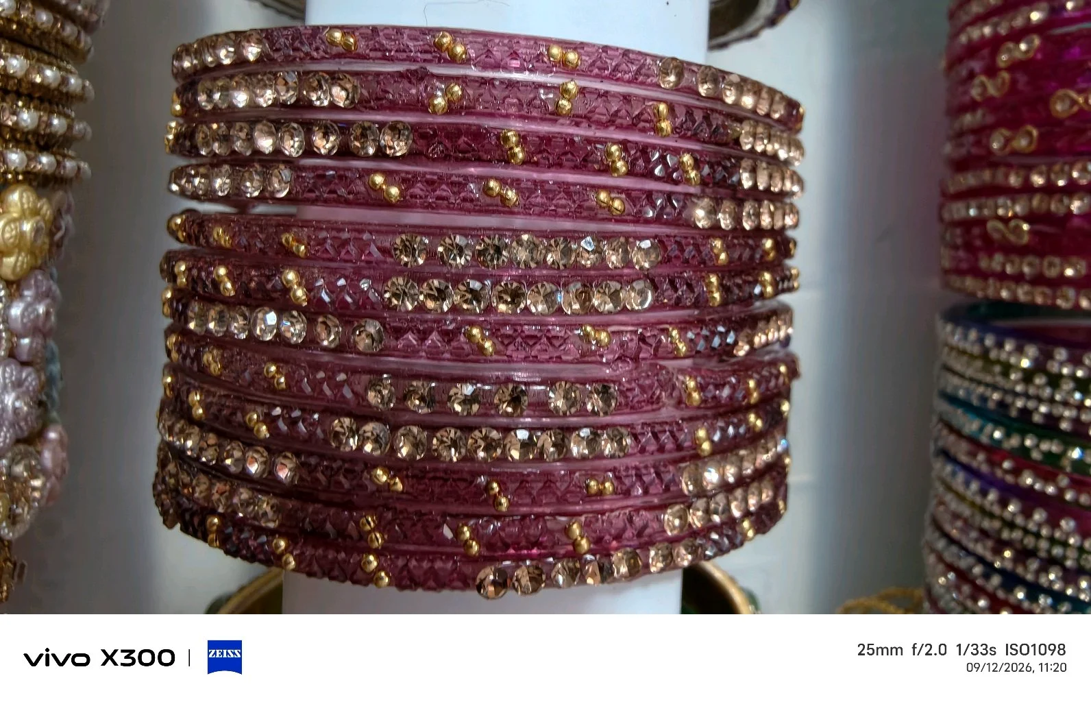 Maroon Stone Studded Bangles Set 1