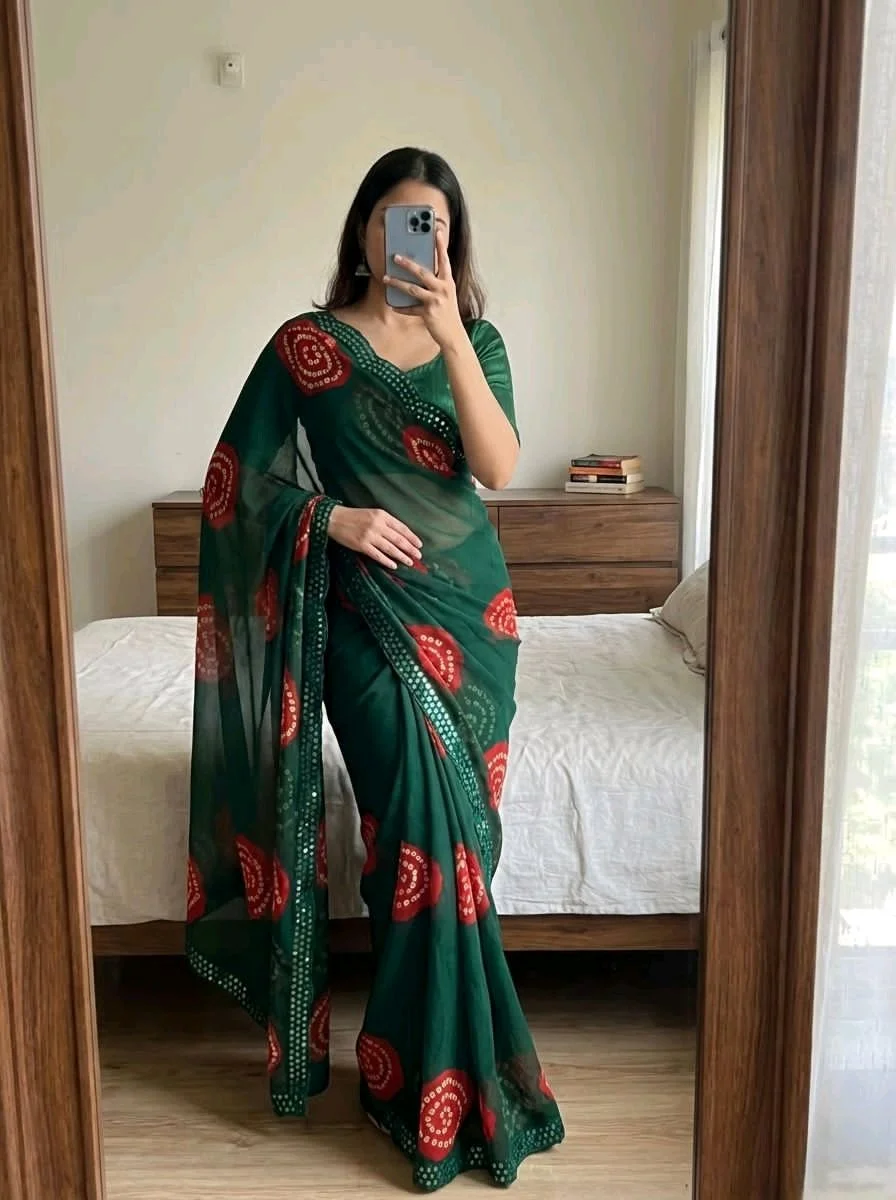 Bandhani Print Saree 6