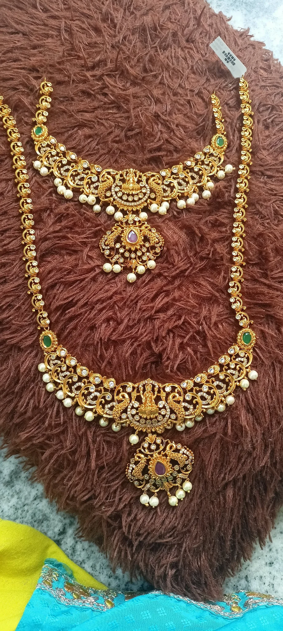 long and short haram #Bridaljewellery #comboset #onegramgoldjewellry 2
