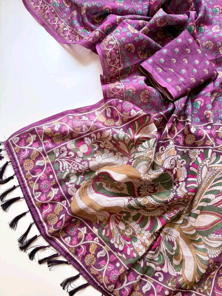 Sift Lenin fabric Saree 4