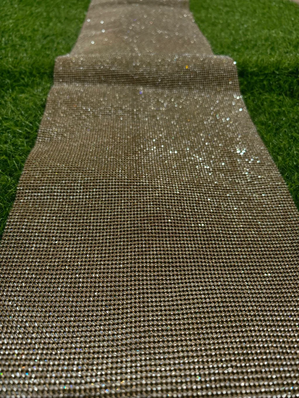 Gold Rhinestone Crystal Mesh Trim 2 Lains thumbnail 3