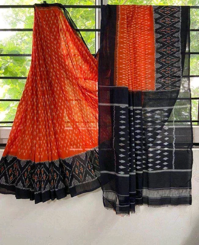 Lenin Ikat Cotton Saree thumbnail 8