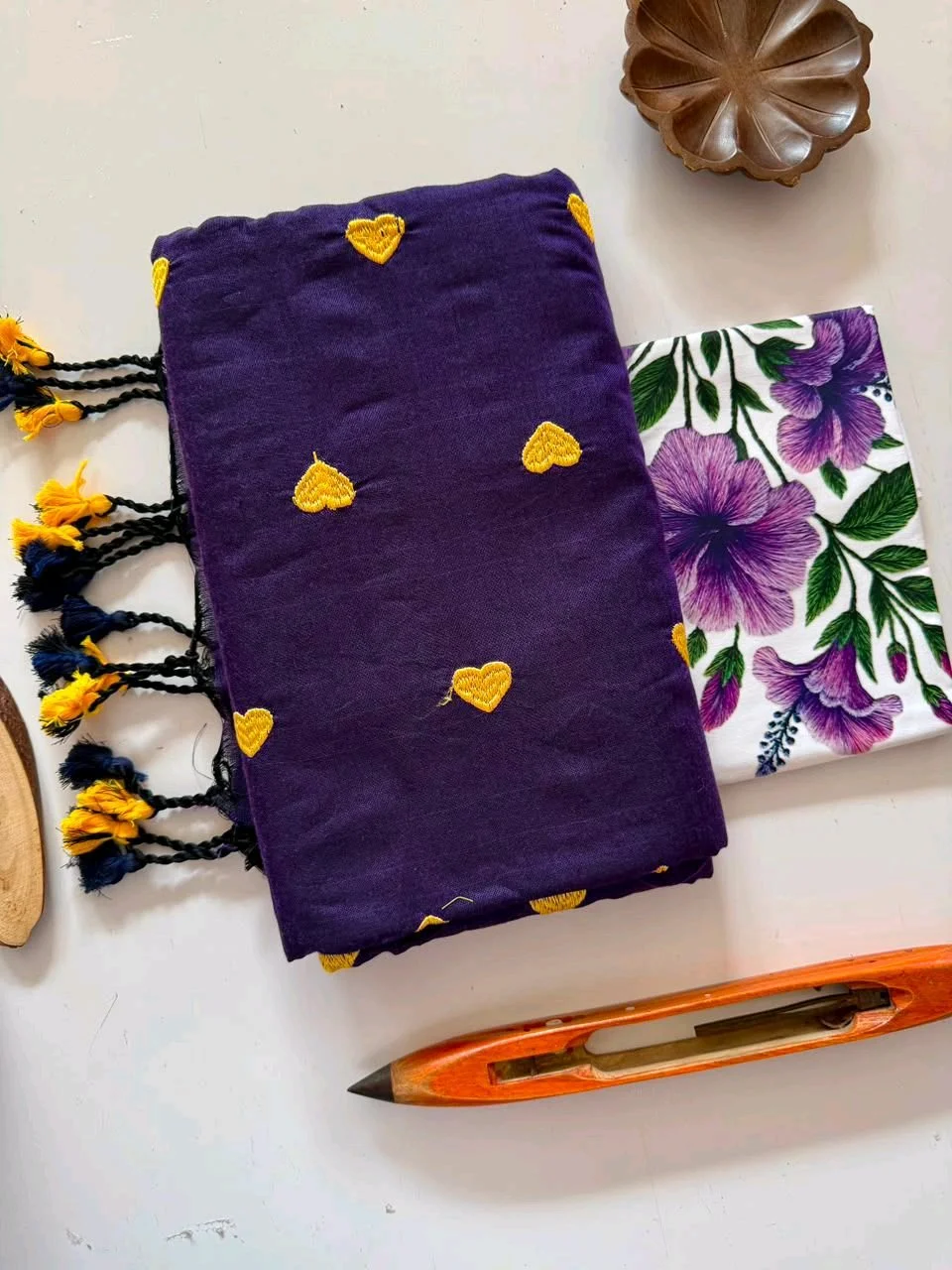 Khadi Embroidery Saree 4