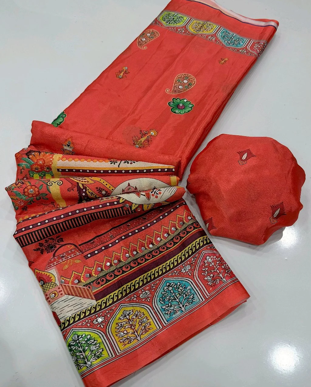 Heavy Chinon Saree 6