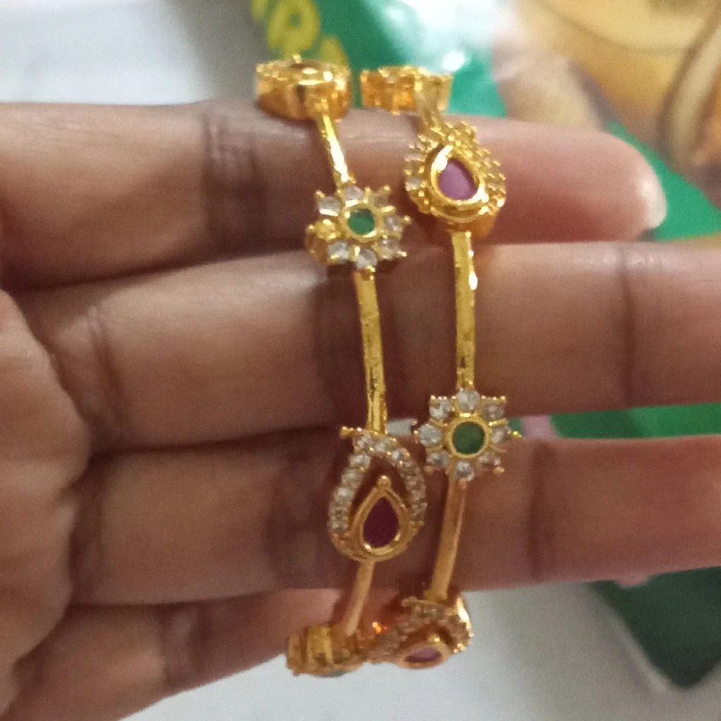 Gold Plated Stone Studded Bangles