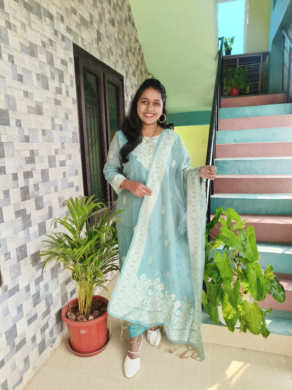 Pink Embroidered Kurta Set with Dupatta 3