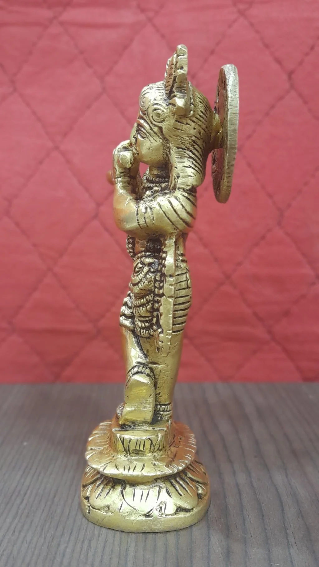 Lord Krishna Brass Idol | Playing Flute | 6.5 Inch | Home Decor | Return Gifts | thumbnail 3
