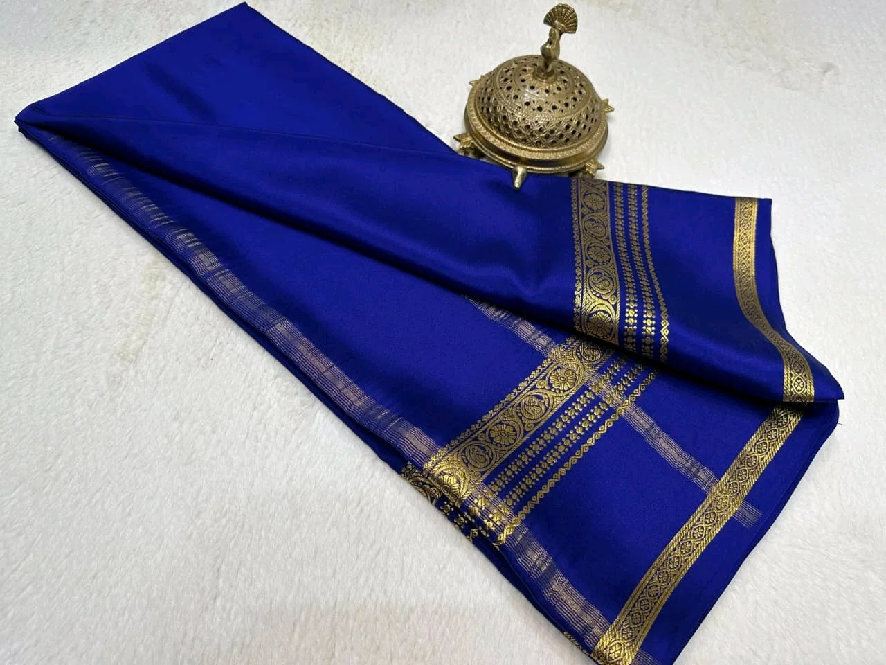 Mysore Silk Saree Collection with Gold Zari Border 3