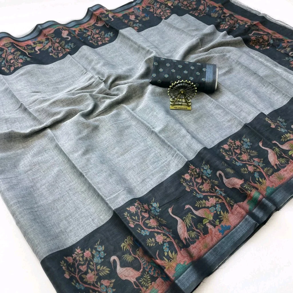 Soft Cotton Print Saree 3
