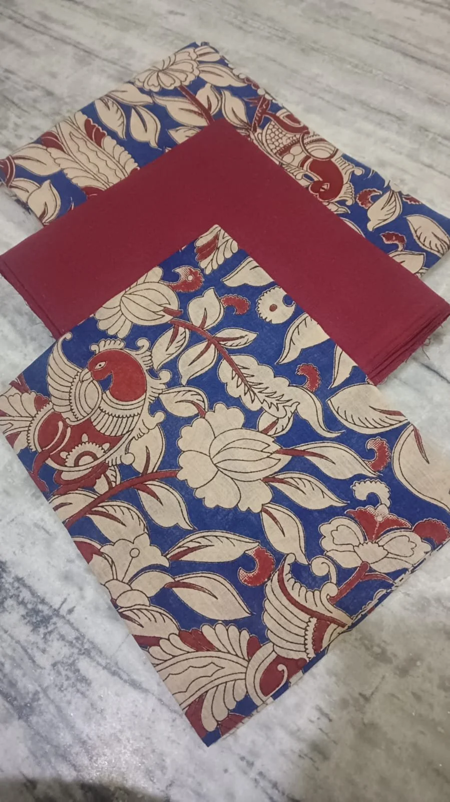 kalamkari cotton dress material thumbnail 4