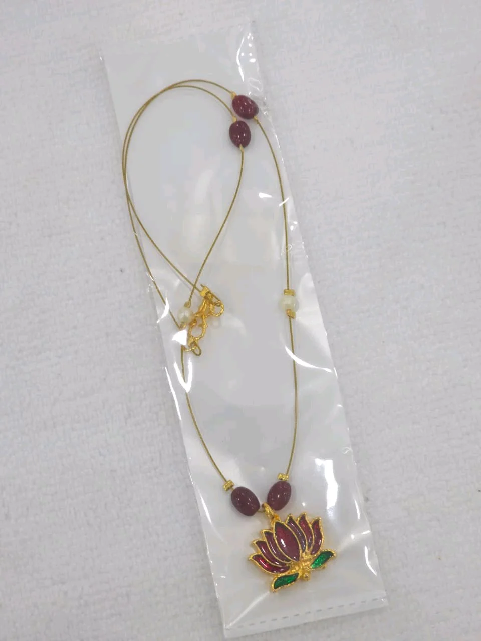 Gold Plated Blue Lotus Invisible Chain thumbnail 5