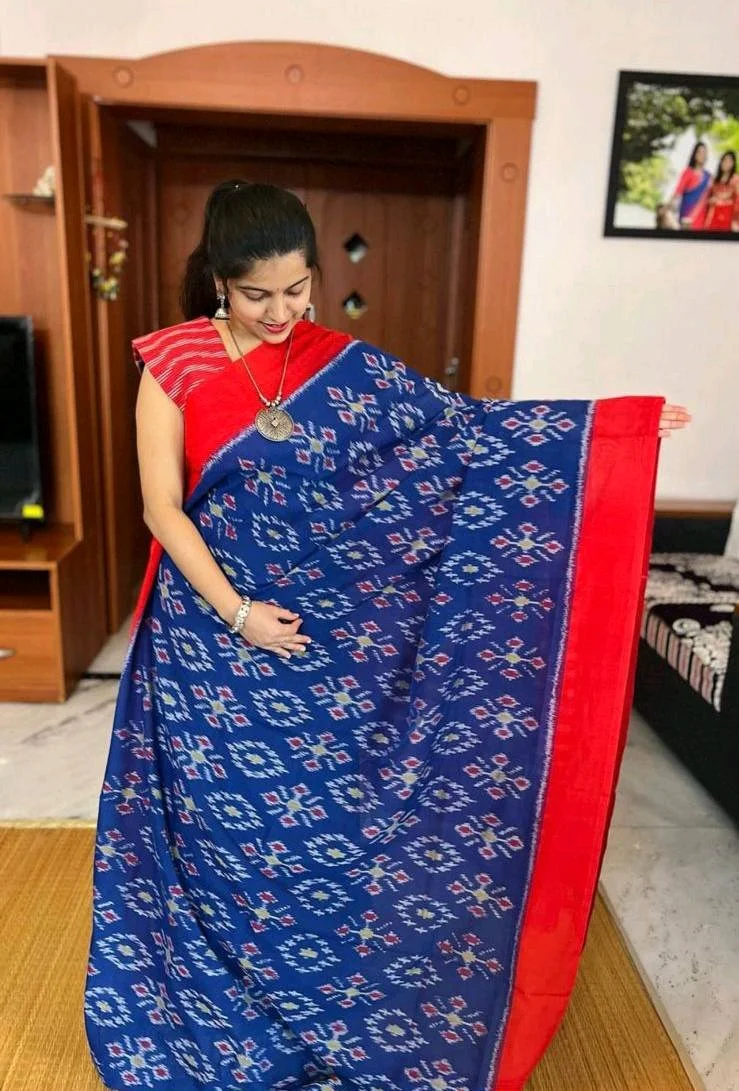 Lenin Saree With Ikkat Pattern 8