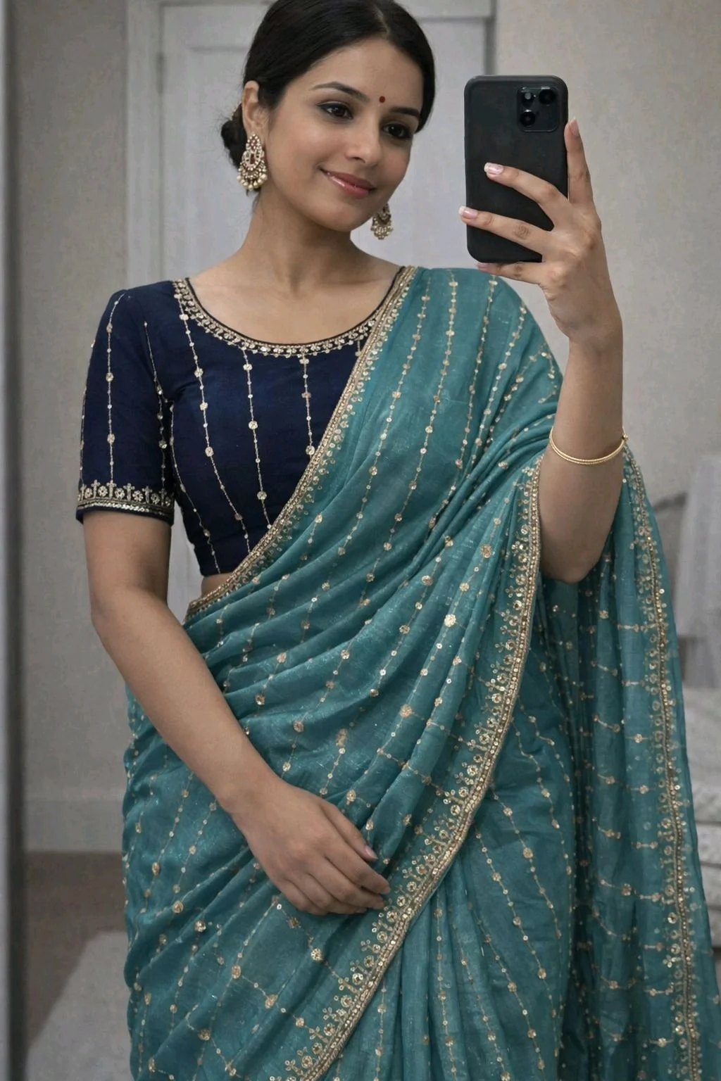 Georgette Work Saress thumbnail 4